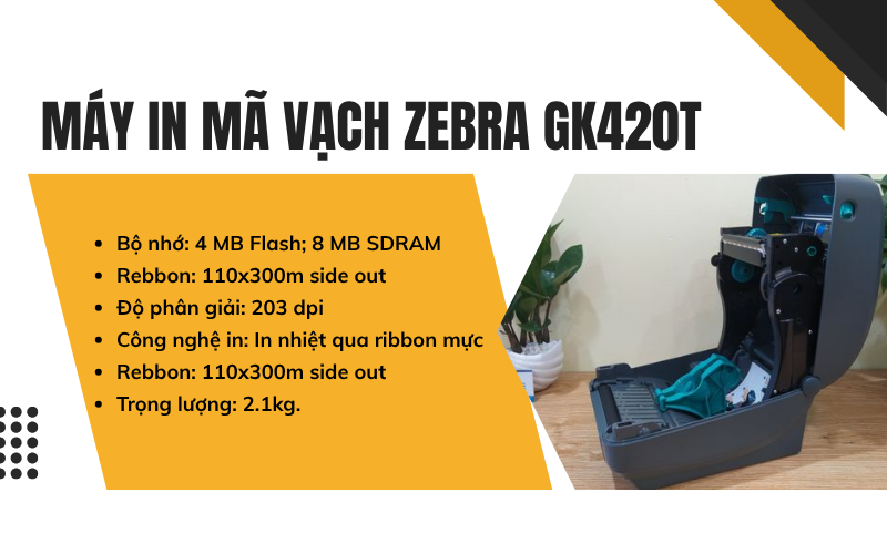  Máy in mã vạch ZEBRA GK420T